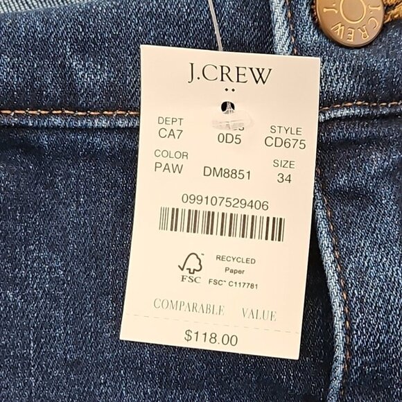 J. Crew Classic Wide-Leg Jeans Women's 34 (W37 x L30) Dark Wash NEW NWT Stretch - Picture 12 of 16